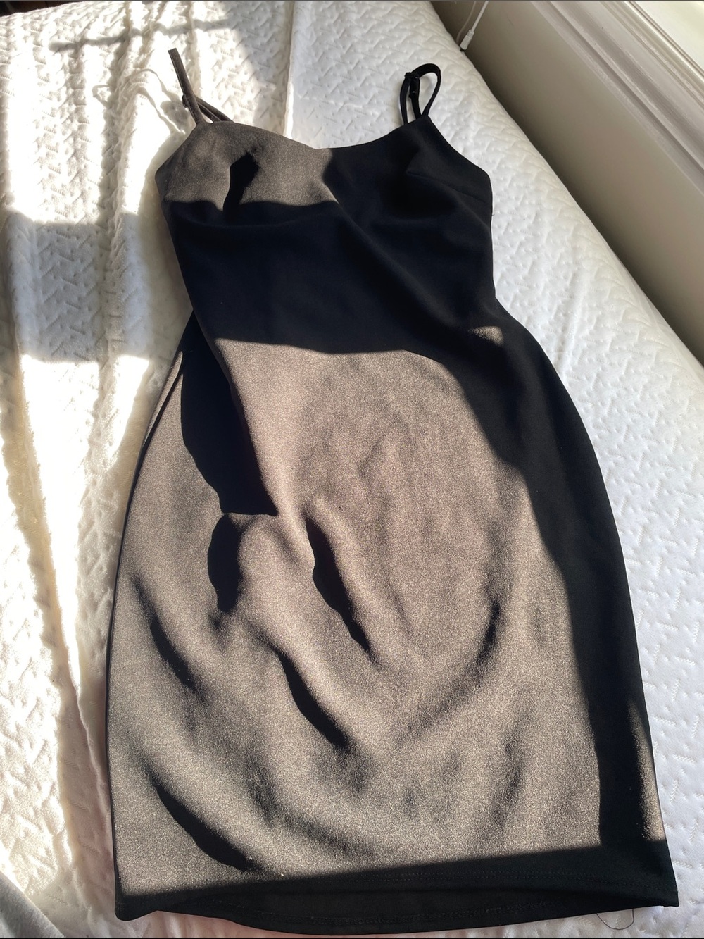 Ardene Black Mini Slip Dress with Spaghetti Straps